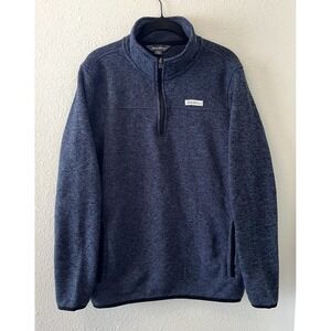 Eddie Bauer Mens Fleece 1/4 Zip Size Small Blue Long Sleeve Outdoors Hiking